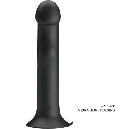 Vibratore e succhiatore clitorideo Pretty Love Murray nero, dettagli realistici e design elegante, prodotto di marca Pretty Love Flirtation
