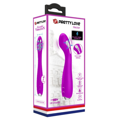 Vibratore elettroshock ricaricabile Pretty Love Hector impermeabile, colore viola, con design ergonomico e tecnologia avanzata.