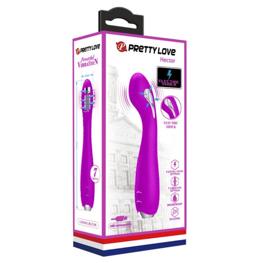 Vibratore elettroshock ricaricabile Pretty Love Hector impermeabile, colore viola, con design ergonomico e tecnologia avanzata.