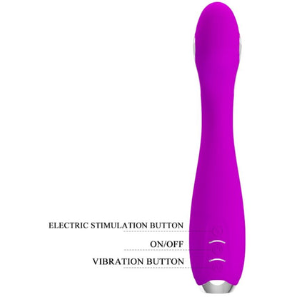 Vibratore elettroshock ricaricabile Pretty Love Hector, impermeabile e di colore viola, con design ergonomico e funzionalità avanzate.