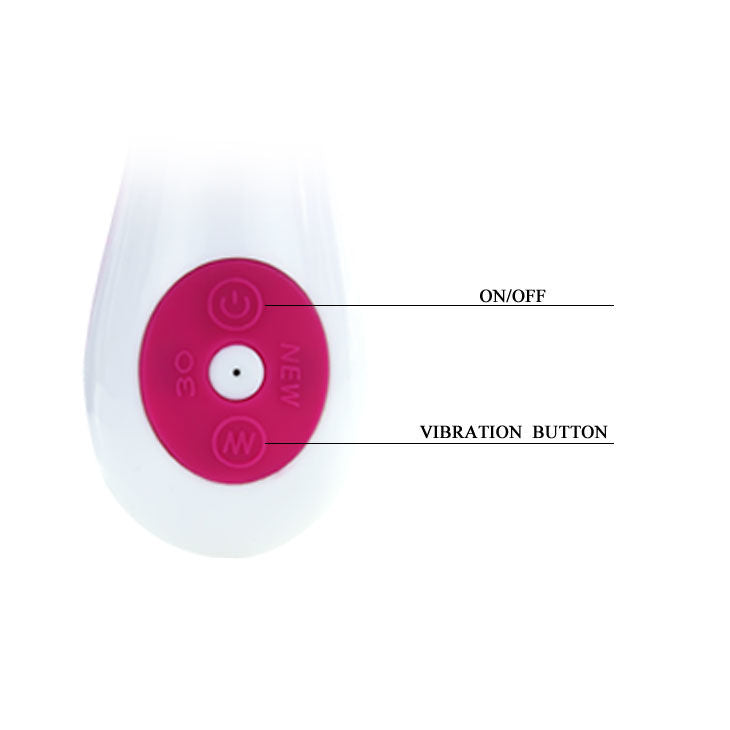 Vibratore flirtante con motivo coniglio della linea PRETTY LOVE FLIRTATION, in silicone rosa, con dettagli eleganti e design ergonomico