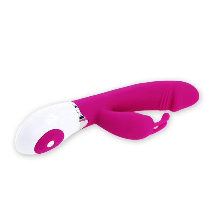 Vibratore con punta a coniglio rosa di PRETTY LOVE FLIRTATION, dettagli realistici e design elegante per piacere personale