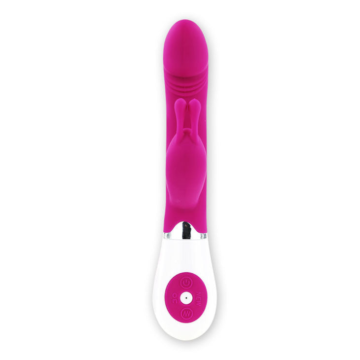 Vibratore con design coniglio rosa di Pretty Love Flirtation, dettagliato, morbido e realistico, ideale per stimolazione e piacere.