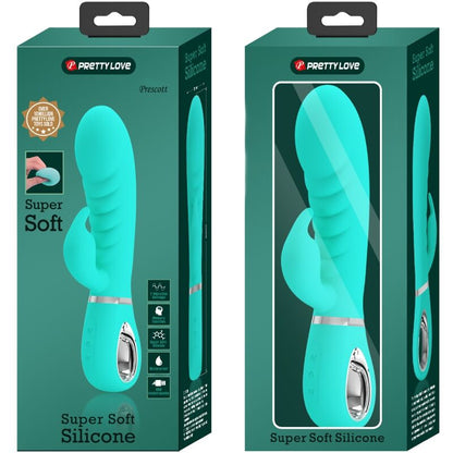 Vibratore multifunzione G-Spot PRETTY LOVE Prescott color verde acqua, design ergonomico e stimolante per il piacere femminile.