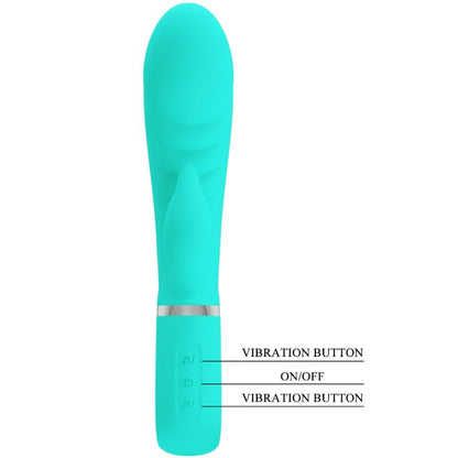 Vibratore multifunzione G-Spot PRETTY LOVE Prescott verde acqua, silicone, design ergonomico, stimolazione intensa, prodotto per adulti
