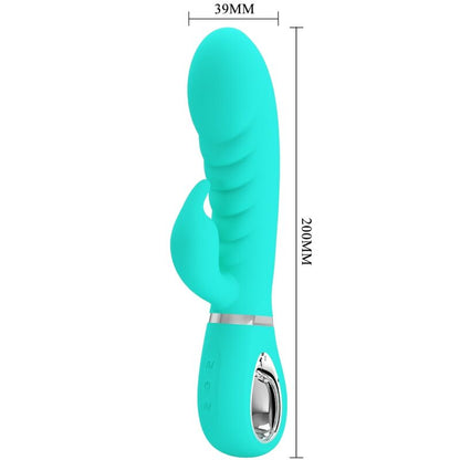 Vibratore multifunzione G-Spot Pretty Love Prescott verde acqua, stimolatore vibrante per piacere intenso.
