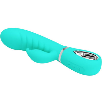 Vibratore multifunzione G-Spot Pretty Love Prescott verde acqua, design elegante e texture liscia, per stimolazione mirata.