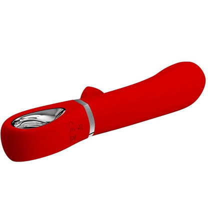 Vibratore multifunzione G-Spot Pretty Love Thomas Rosso, dispositivo per stimolazione intima, con design ergonomico e dettagli rossi.