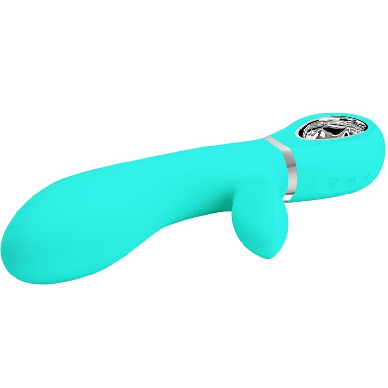 Vibratore multifunzione G-Spot Pretty Love Thomas verde acqua, design ergonomico e stimolante, per piacere e relax.