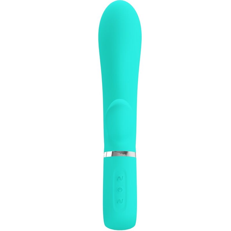 Vibratore multifunzione G-Spot Pretty Love Thomas Verde Acqua, design elegante, stimolazione mirata, ideale per piacere personale.