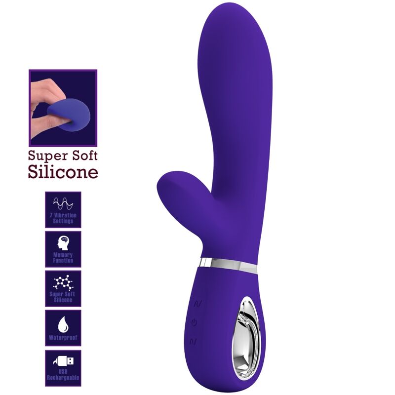 Vibratore multifunzione G-Spot Pretty Love Thomas Viola, dispositivo stimolante per il punto G in silicone viola.