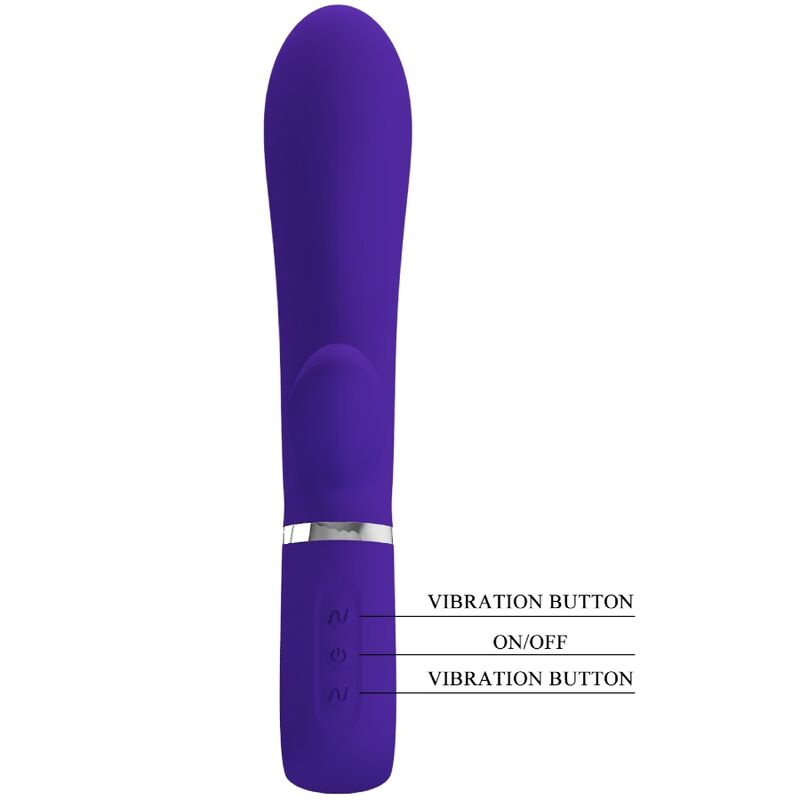 Vibratore multifunzione G-spot Pretty Love Thomas Viola, stimolatore ricurvo per il punto G, con design elegante e funzionalità multiple.