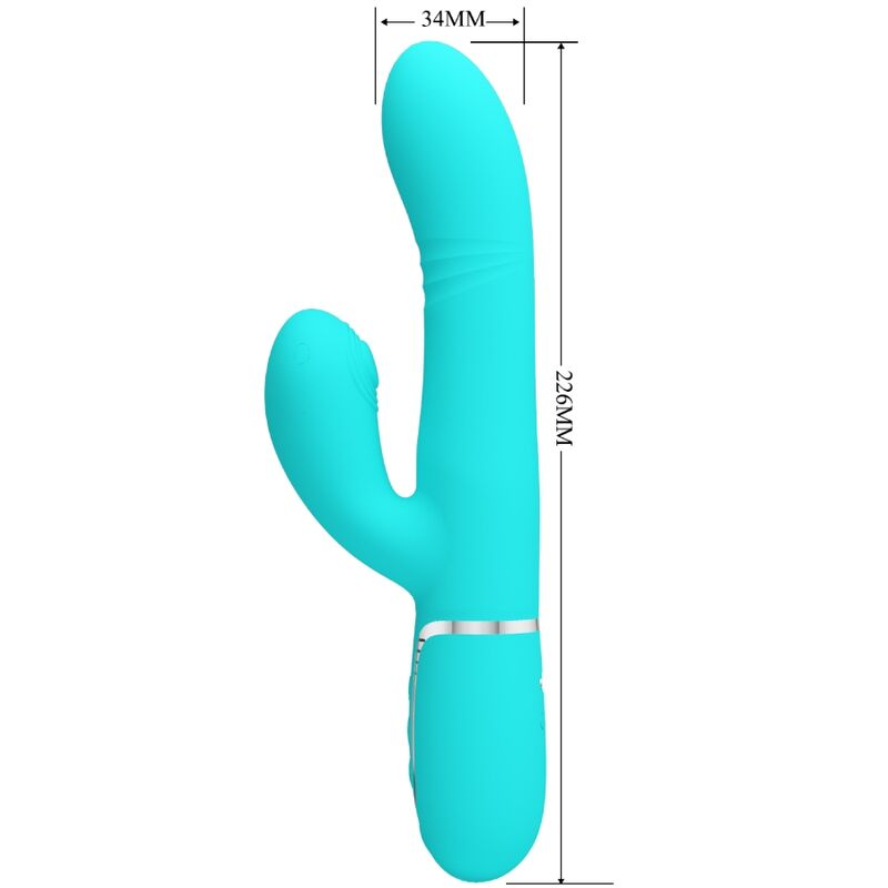 Vibratore multifunzione G-spot Pretty Love Flirtation verde acqua, design ergonomico e stimolante per il piacere.