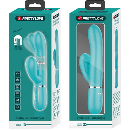 Vibratore multifunzione G-spot Pretty Love Flirtation verde acqua, design ergonomico e funzionale per piacere intenso