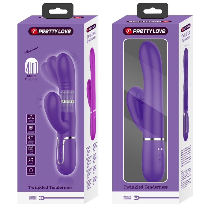 Vibratore multifunzione G-spot viola del brand PRETTY LOVE FLIRTATION, design elegante e funzionalità avanzate.