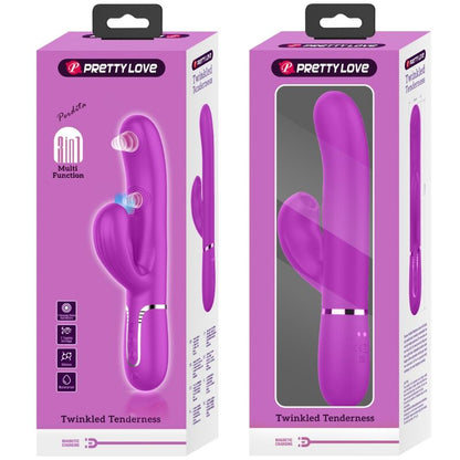 Vibratore multifunzione Pretty Love Perlita 3 in 1 G-spot viola, con design elegante e funzioni multiple, marca Pretty Love Flirtation.