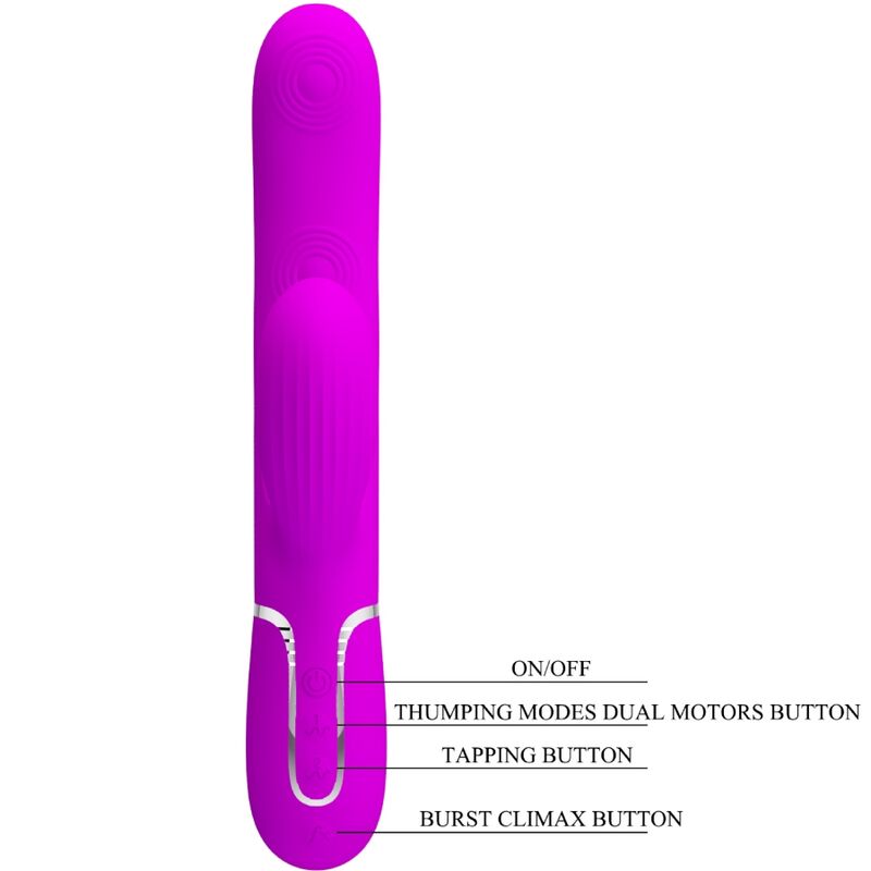 Vibratore multifunzione Pretty Love Flirtation Perlita 3 in 1 G-Spot, colore viola, con design ergonomico e stimolazione mirata