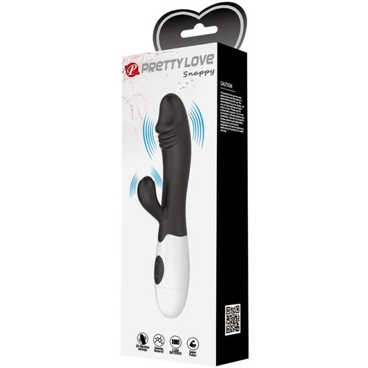 Vibratore G-spot nero PRETTY LOVE Flirtation, design ergonomico e dettagli realistici per stimolazione intensa.