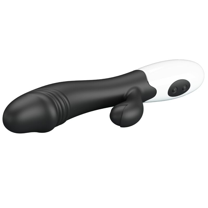 Vibratore G-spot nero Pretty Love Flirtation, design elegante e ergonomico per stimolazione precisa e confortevole.