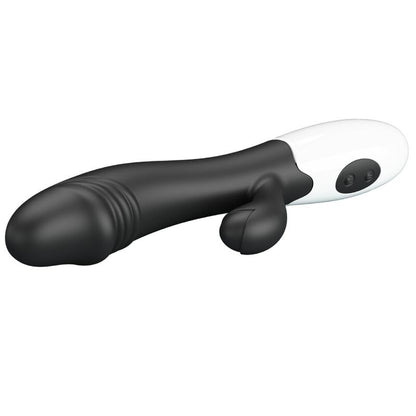 Vibratore G-spot nero Pretty Love Flirtation, design elegante e ergonomico per stimolazione precisa e confortevole.