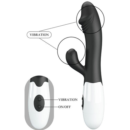 Vibratore G-spot nero Pretty Love Flirtation, design elegante e compatto, ideale per stimolazione mirata e piacere intenso.