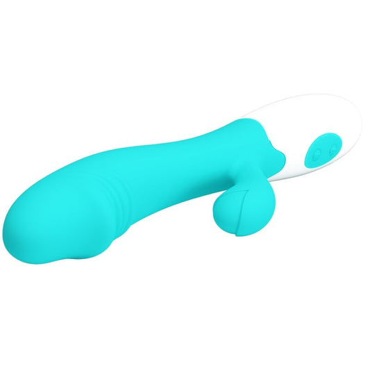 Vibratore G-Spot verde acqua della linea Pretty Love Flirtation, design compatto e ergonomico per stimolazione precisa.