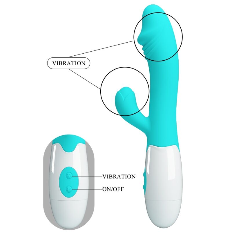 Vibratore G-Spot Pretty Love Flirtation di colore verde acqua, design elegante e stimolante per il piacere personale.