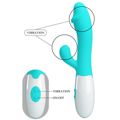 Vibratore G-Spot Pretty Love Flirtation di colore verde acqua, design elegante e stimolante per il piacere personale.
