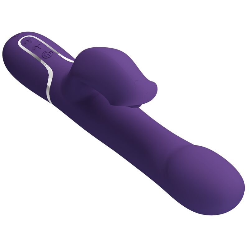 Vibratore coniglio viola PRETTY LOVE ZALIN PERLE 4 in 1, con design elegante e dettagli a perla, ideale per piacere e stimolazione