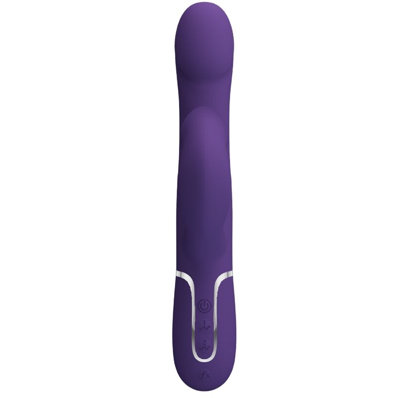 Vibratore coniglio viola PRETTY LOVE ZALIN PERLE 4 in 1 con dettagli a perla, design elegante e funzionale.