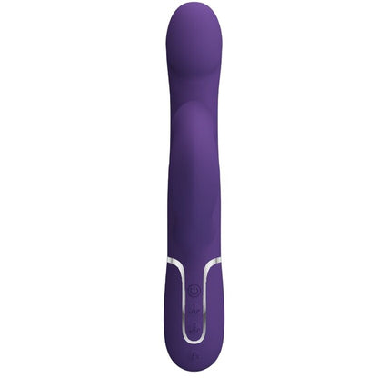 Vibratore coniglio viola PRETTY LOVE ZALIN PERLE 4 in 1 con dettagli a perla, design elegante e funzionale.