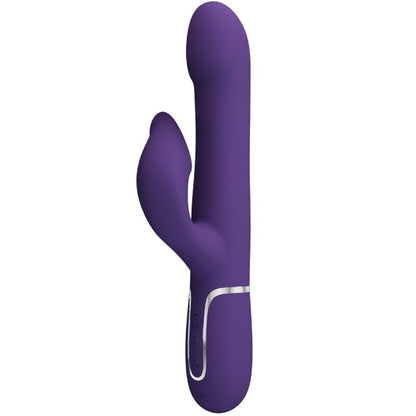 Vibratore coniglio PRETTY LOVE ZALIN PERLE 4 in 1, in colore viola, con design a coniglio e perle per stimolazione.