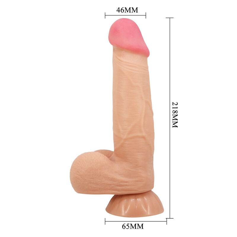 Dildo realistico PRETTY LOVE HIGH GRADE, serie Sliding Skin, con ventosa scorrevole, lunghezza 21,8 cm, dettagli realistici della pelle.