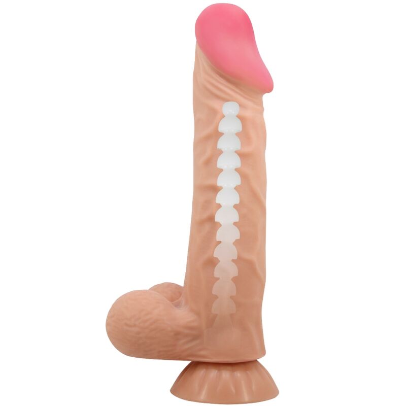 Dildo realistico PRETTY LOVE High Grade con ventosa scorrevole, pelle, lunghezza 24 cm, dettagli realistici e naturale.