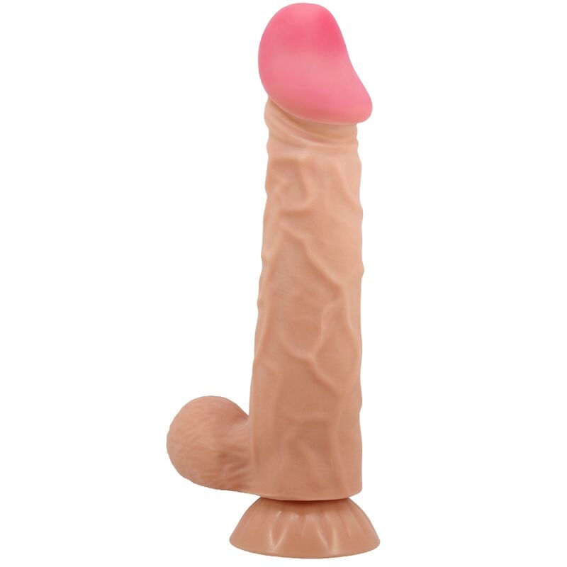 Dildo realistico PRETTY LOVE Skin Series, 24 cm, con ventosa scorrevole e pelle morbida, alta qualità e design dettagliato.