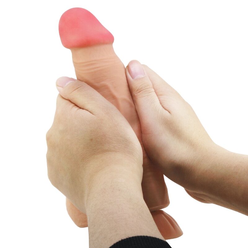 Dildo realistico PRETTY LOVE Skin Series con ventosa scorrevole, controllo remoto, lunghezza 21,8 cm, dettagli realistici in pelle.