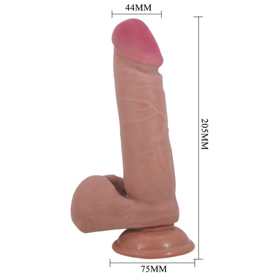 Dildo realistico PRETTY LOVE Skin Series con ventosa scorrevole, lunghezza 20,5 cm, superficie in pelle flesh, alta qualità.