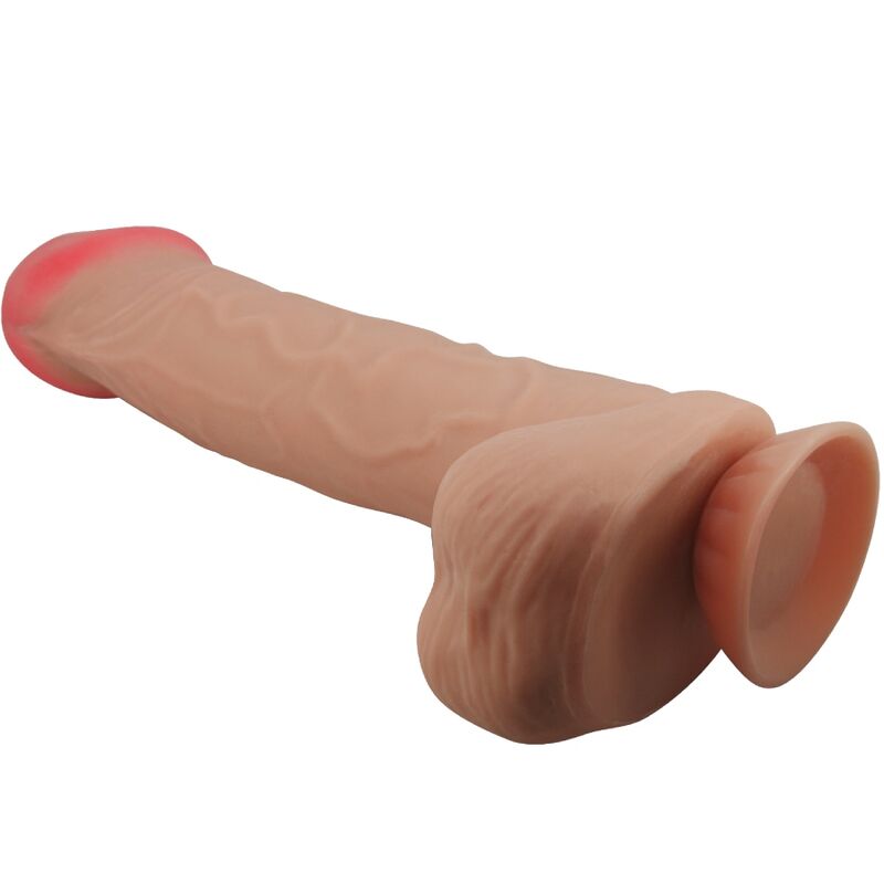 Dildo realistico PRETTY LOVE della serie Skin con ventosa scorrevole, lunga 26 cm, superficie in pelle flesh, alta qualità.