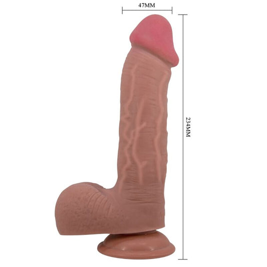Dildo realistico Pretty Love Sliding Skin Series con ventosa, pelle marrone, lunghezza 23,4 cm, alta qualità, brand PRETTY LOVE HIGH GRADE
