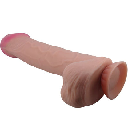 Dildo realistico PRETTY LOVE High Grade con ventosa scorrevole, pelle marrone, lunghezza di 26 cm, design dettagliato e naturale.