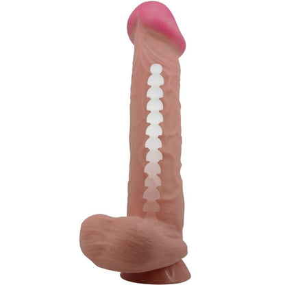 Dildo realistico PRETTY LOVE High Grade, pelle marrone, ventosa scorrevole, lunghezza 26 cm, per uso intimo.