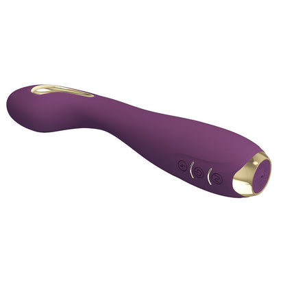 Vibratore Hector di Pretty Love High Grade, con funzione elettroshock e controllo tramite app, colore viola, dettagli visibili.