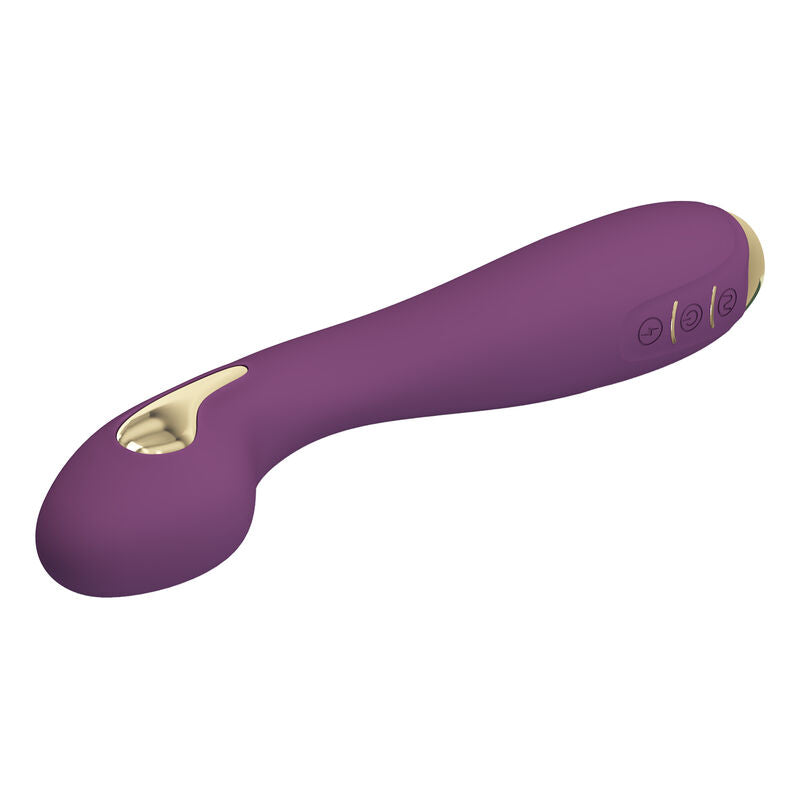 Vibratore Hector di Pretty Love High Grade, con tecnologia elettroshock, controllo tramite app, colore viola, dettagli visibili.