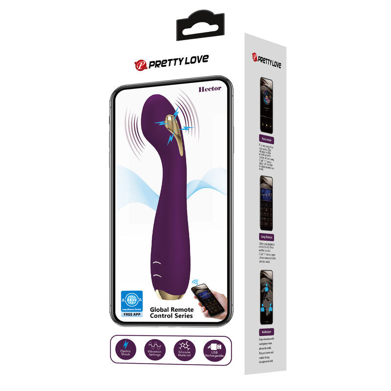 Vibratore Hector di Pretty Love High Grade, controllabile via app, colore viola, design elegante e funzionale.