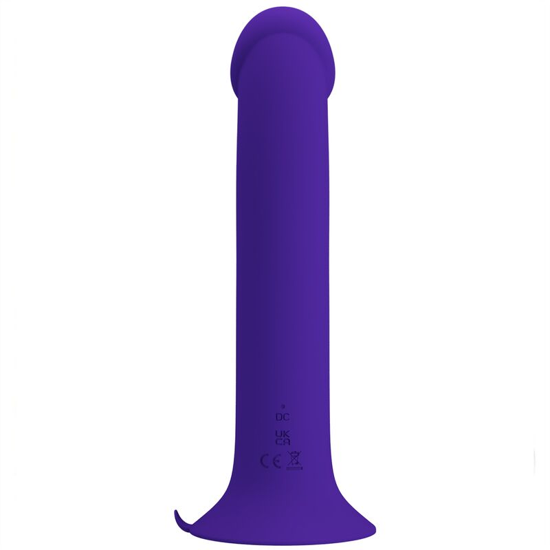 Dildo vibrante Pretty Love Murray Youth e Violetta, ricaricabile, con dettagli realistici, in colore viola.