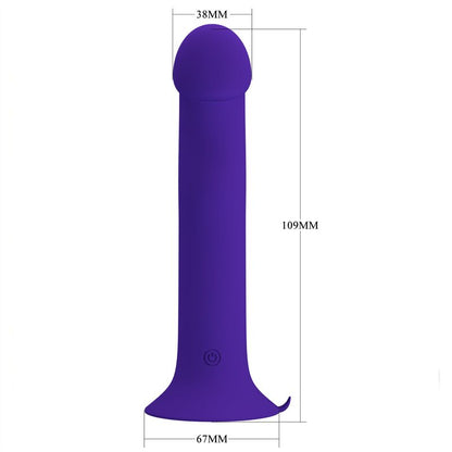 Dildo vibrante PRETTY LOVE Murray Youth LED, color violet, ricaricabile, con superficie liscia e dettagli realistici.