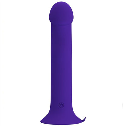 Dildo vibrante Pretty Love Murray Youth, colore violetto, ricaricabile, con dettagli realistici e design ergonomico.