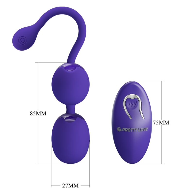 Sfere per telecomando Pretty Love Willie Youth con vibrazione in colore violetto, prodotto della linea Pretty Love LED.