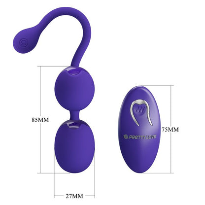 Sfere per telecomando Pretty Love Willie Youth con vibrazione in colore violetto, prodotto della linea Pretty Love LED.