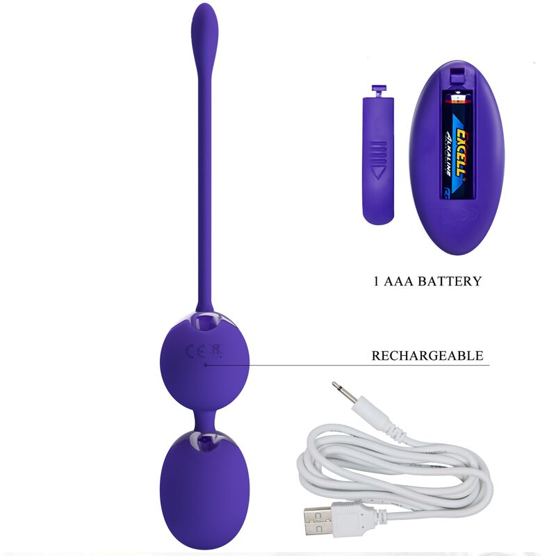 Sfere per telecomando Pretty Love Willie Youth con vibrazione violetto, compatibili con dispositivi PRETTY LOVE LED.